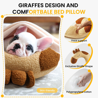 Coussin Apaisant Rond Moderne en Peluche pour Animaux de Compagnie, Rembourrage en Polyester, Lavable, Protection du Cou et de la Colonne Vertébrale, Jouet à Câliner, Coussin de Sommeil pour Chiens