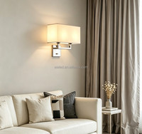 Lampes murales de lecture USB Type-C pour hôtel, abat-jour en tissu, lampe murale de chevet, lampe murale de tête de lit