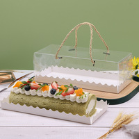 Boîte d'Emballage de Gâteau en Plastique Transparent à Poignée Torsadée en PVC de Qualité Alimentaire pour Cadeaux, Fabrication Chinoise