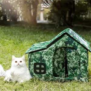 Casa mimetica per animali domestici chiusa in casa per gatti antipioggia a prova di freddo per gatti randagi casa per gatti
