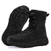 Bottes de randonnée tactiques TSB108 marron foncé pour hommes, imperméables, en daim, pour l'extérieur, toutes saisons, hautes, à lacets