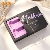 Boîte cadeau coulissante personnalisée, boîte en papier noir de luxe avec insert en mousse EVA pour emballage de crème pour les mains et cosmétiques