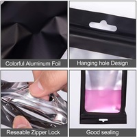 Sacs d'emballage en plastique auto-scellants avec fenêtre dépolie, revêtement interne en aluminium, 12x20cm, pour bijoux, bibelots et écouteurs