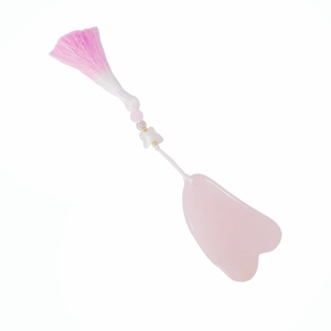 Pink Heart Shaped Facial Massager Face Care Tools pink quartz nature stone Gua Sha Board Guasha Facial Massager - Product Image 3