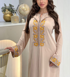 2 Pièces Vêtements Musulmans Fabricants Broderie Personnalisée <span class=keywords><strong>Djellaba</strong></span> <span class=keywords><strong>Marocaine</strong></span> <span class=keywords><strong>Femme</strong></span> Dubaï - Product Image 1