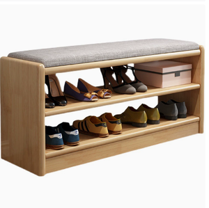 Panca <span class=keywords><strong>scarpiera</strong></span> multifunzionale in legno con mobile contenitore per ingresso e cuscino morbido, <span class=keywords><strong>dimensioni</strong></span> precise, prodotta in Cina - Product Image 4