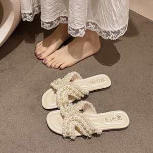 Sandalias Planas de Plataforma con Perlas Francesas para Mujer, Estilo Hada, Inspiradas en la Moda, Cómodas, Novedad 2026 - Product Image 1