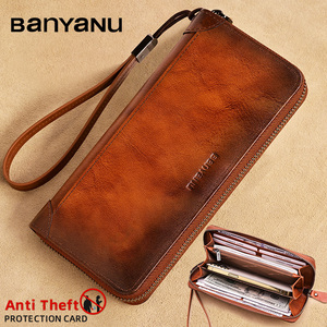 Portafoglio da uomo Banyanu Guangzhou, portafoglio lungo con cerniera, grande capacità, porta carte, custodia in pelle. - Product Image 1
