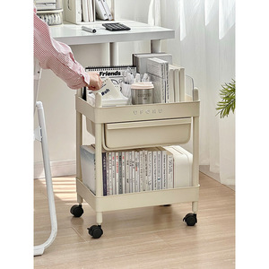 Uforu Storage Cart With Wheels Multifunctional Office Organizer Minimalist Design Easy Cleaning Bookshelf For Desk Use - Product Image 1