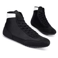 Chaussures de boxe unisexe en gros pour l'entraînement, protection de la cheville, empeigne en maille respirante, semelle extérieure souple en TPR pour la distribution à long terme