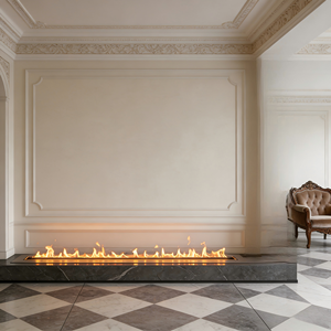 Chimenea Eléctrica Moderna Inno-Fire de 36 Pulgadas (900 mm), Negra, con Estufa de Alcohol - Product Image 1