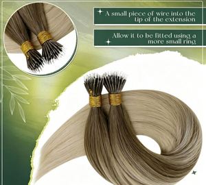 Nano Tip Hair <b>Extensions</b> Invisible Nano Ring Hair <b>Extensions</b> Ombre Straight <b>Micro</b> Bead Nano Ring Tip Hair <b>Extensions</b> - Product Image 5
