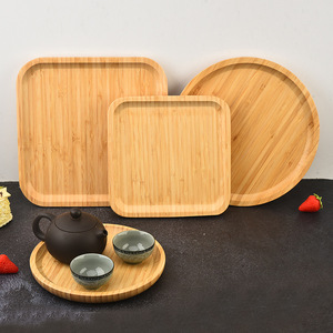 Bamboo Serving <b>Trays</b> Rectangular Round Solid Color For <b>Tea</b> Coffee Hotel Household Use - Product Image 1