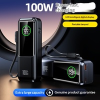 Batterie externe pour ordinateur portable à charge super rapide 100W, modèle A57, avec capacités de 10000 à 60000 mAh, matériau plastique, câble