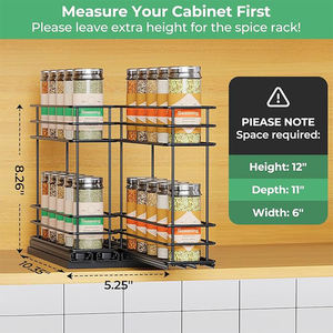 Opbergrek voor de keuken, roestvrij staal, kruidenrek, klein metalen draadmandje, smal kruidenrek - Product Image 4