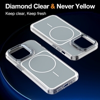 Coque de téléphone magnétique transparente anti-jaunissement avec béquille pour appareil photo, protection intégrale antichoc 360° pour iPhone 14 Pro