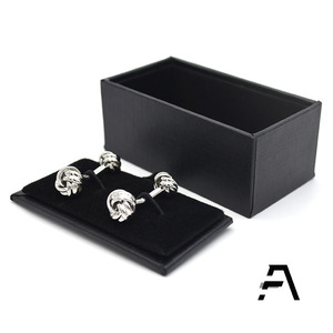 Bán buôn số lượng lớn hộp đồ trang sức màu đen với biểu tượng tùy chỉnh thanh lịch Khuy măng sét Quà Tặng đóng gói kho lưu trữ giải pháp - Product Image 2