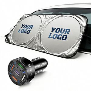 แผ่นบังแดดพับได้ติดกระจกหน้ารถยนต์ พิมพ์โลโก้ตามสั่ง ขายส่ง สำหรับตัวแทนจำหน่ายรถยนต์ ของขวัญส่งเสริมการขายทางธุรกิจ - Product Image 1