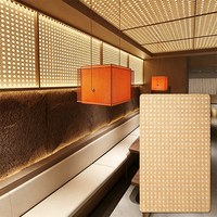 Panneau décoratif intérieur moderne en bambou naturel et rotin tressé avec résine, cloison décorative, panneau mural décoratif, Chine