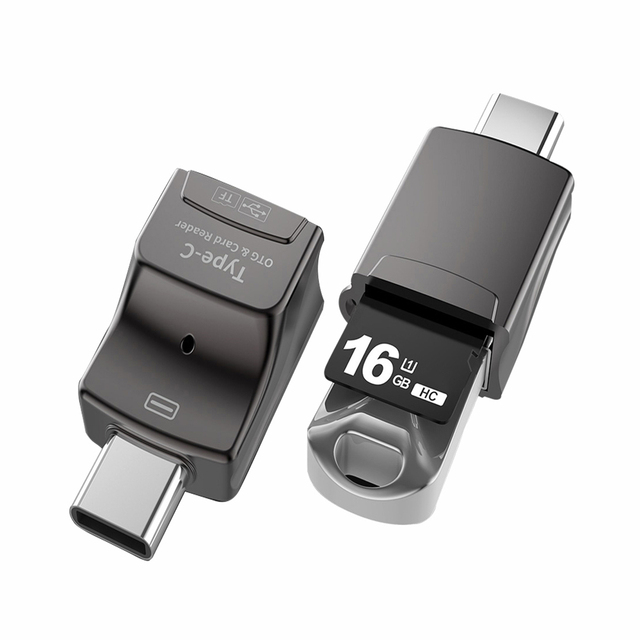 2-in-1 Type C Hub Splitter OTG Adapter USB C TF Card Reader Brand New Compatible iPhone 15 for Xiaomi Mobile for Memory Card