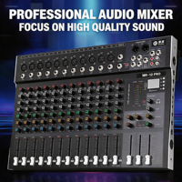 Console de mixage audio professionnelle 8 canaux MR-6/8/12PRO en métal avec Bluetooth, enregistrement USB et alimentation fantôme 48V pour DJ de scène