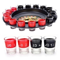 Jeu de roulette de fête avec 16 verres à shot