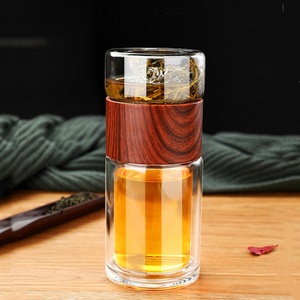 Botella de Agua con Infusor de Té, Ecológica, de Doble Vidrio Borosilicato, 250 ml, Diseño Minimalista, para Viajes, YINUO - Product Image 1