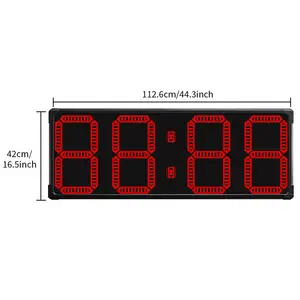 Ganxin-orologio da parete in lega di alluminio, ampio display, multifunzione, WiFi, LED, esterno, 2 punti, 4 cifre, 14"