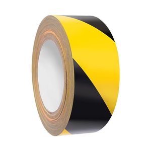 Ruban de signalisation de danger jaune et noir YIHONG, résistant à l'usure, antidérapant, en PVC, pour marquage au sol, ruban de sécurité - Product Image 1