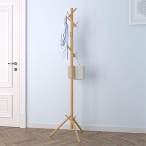 Bamboo <b>Wooden</b> <b>Coat</b> Rack Free Standing, <b>Coat</b> Hat Tree <b>Coat</b> <b>Hanger</b> Holder Stand - Product Image 5