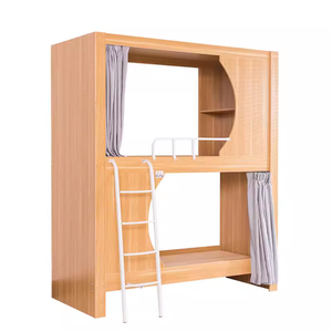 JZD tempat tidur susun ganda anak-anak, rangka baja besi logam untuk anak-anak dengan meja tangga dan lemari - Product Image 2