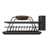 WIREKING Égouttoir à vaisselle moderne en acier au carbone pour comptoir de cuisine, à poser au-dessus de l'évier, avec plateau