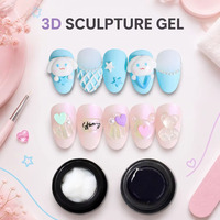HS Private Label Bio 3D Sculpture Carving Uv Nail Modeling Gel Builder Nail Gel Polish Jelly Color Set.