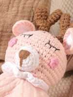 Selimut Bayi Rajut Bentuk Hewan Kelinci Tongtu Newbrown dari Katun, Boneka Penghibur untuk Hadiah Bayi Baru Lahir