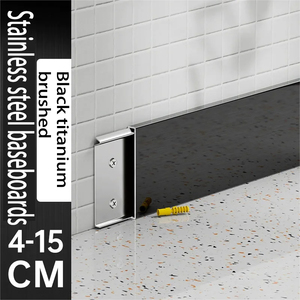 6 <span class=keywords><strong>cm</strong></span> chải rãnh kim loại Ốp chân tường Hội Đồng Quản trị 304 thép không gỉ Clip-on cơ sở miễn phí ván chân tường màn hình & chia phòng - Product Image 2