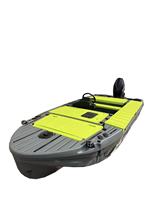 Bateau de pêche motorisé léger de 13,77 pieds, kayak de pêche en PE durable pour 1 personne avec plateforme