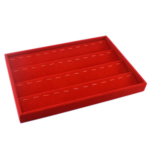 Bán buôn tùy chỉnh sang trọng nhung đỏ khay đồ trang sức hiển thị khay Vòng Vòng cổ Khay cho Vàng Mỹ cửa hàng đồ trang sức - Product Image 6