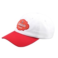 Casquette Dad Hat non structurée 6 panneaux en sergé de coton de haute qualité avec visière incurvée, sangle à boucle métallique et patch frontal personnalisé pour adultes, style streetwear avec lettrage