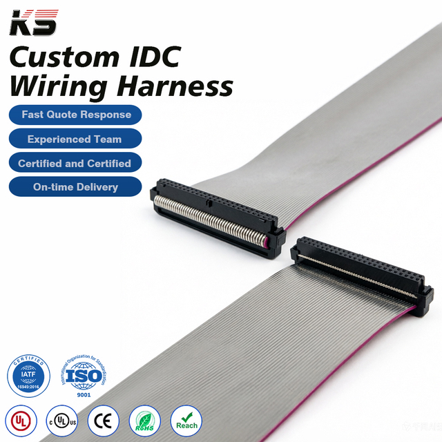 Jst 2.00mm Pitch Connector Flexible to Vga Cable 50 Pin Ribbon Cable Idc Connector Cable