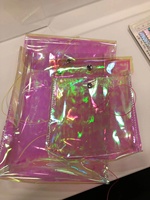 Plastique transparent cosmétiques messager fichier enveloppe pochette sac fermeture éclair à la mode diamant coloré paillettes confettis Laser PVC élégant