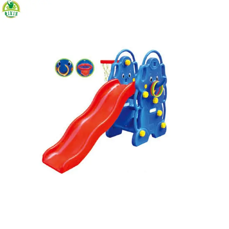 indoor slides for children with Wave Slide and Basket for Kids/Plastic Slide With Swing/preschool kids plastic slide QX-159E