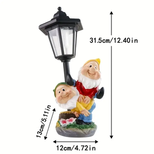 Juego de Decoración de Lámpara de Hombro de <span class=keywords><strong>Enano</strong></span> de Resina - Diseño de Animales Pintados a Mano - con Luz Iluminadora - Para Patio/Escritorio - <span class=keywords><strong>Cuento</strong></span> de Hadas - Product Image 6
