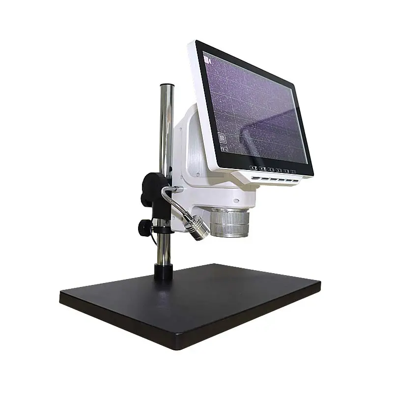 Microscopio digitale LCD portatile Mikrometry 1200W per fotocamera con lente d'ingrandimento per riparazione PCB con microscopio industriale con schermo IPS da 10.6 pollici