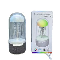 Mini-enceinte sans fil Jellyfish avec éclairage LED RGB MAX113, activée par le son, pour rythme BT, veilleuse et système audio USB