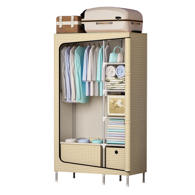 Многослойный портативный Тканевый шкаф для квартиры с выдвижным ящиком