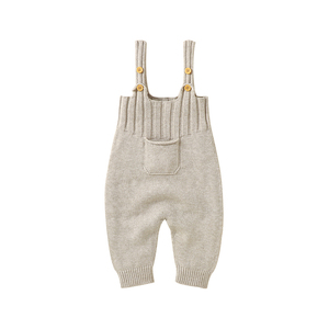 Mimixiong-Pelele de <span class=keywords><strong>pijama</strong></span> de punto para bebés recién nacidos, ropa personalizada para bebés, con <span class=keywords><strong>tirantes</strong></span> de boutique, suave y sólido - Product Image 1