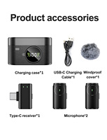 Nouveau microphone cravate sans fil 2,4 G à condensateur Type-C SX101 avec portée de 20 m pour l'enseignement en ligne