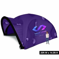 Tente de camping gonflable publicitaire personnalisée Golden Osmanthus avec souffleur d'air, en nylon/PVC enduit, résistante aux intempéries