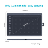 Tablette Graphique Huion HS611 Grande Taille 10.6 Pouces avec Fonction d'Inclinaison et Touches Multimédia pour Artiste, Designer et Accessoires PC
