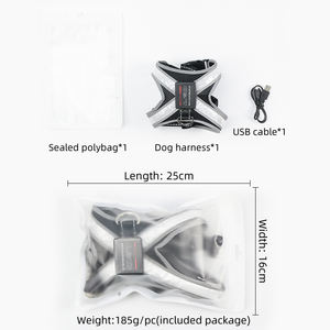 สายรัดอกสุนัขแบบใหม่ 8 สี พร้อมไฟ LED ชาร์จ USB ไฟกระพริบเพื่อความปลอดภัยในเวลากลางคืน - Product Image 6